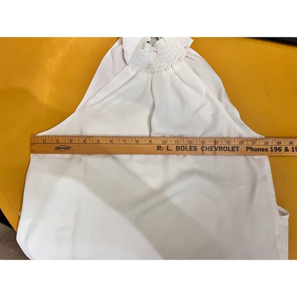 Krisa Sleeveless Smocked Turtleneck Mini A-Line Dress White Women's Size XS NWT - Picture 6 of 8